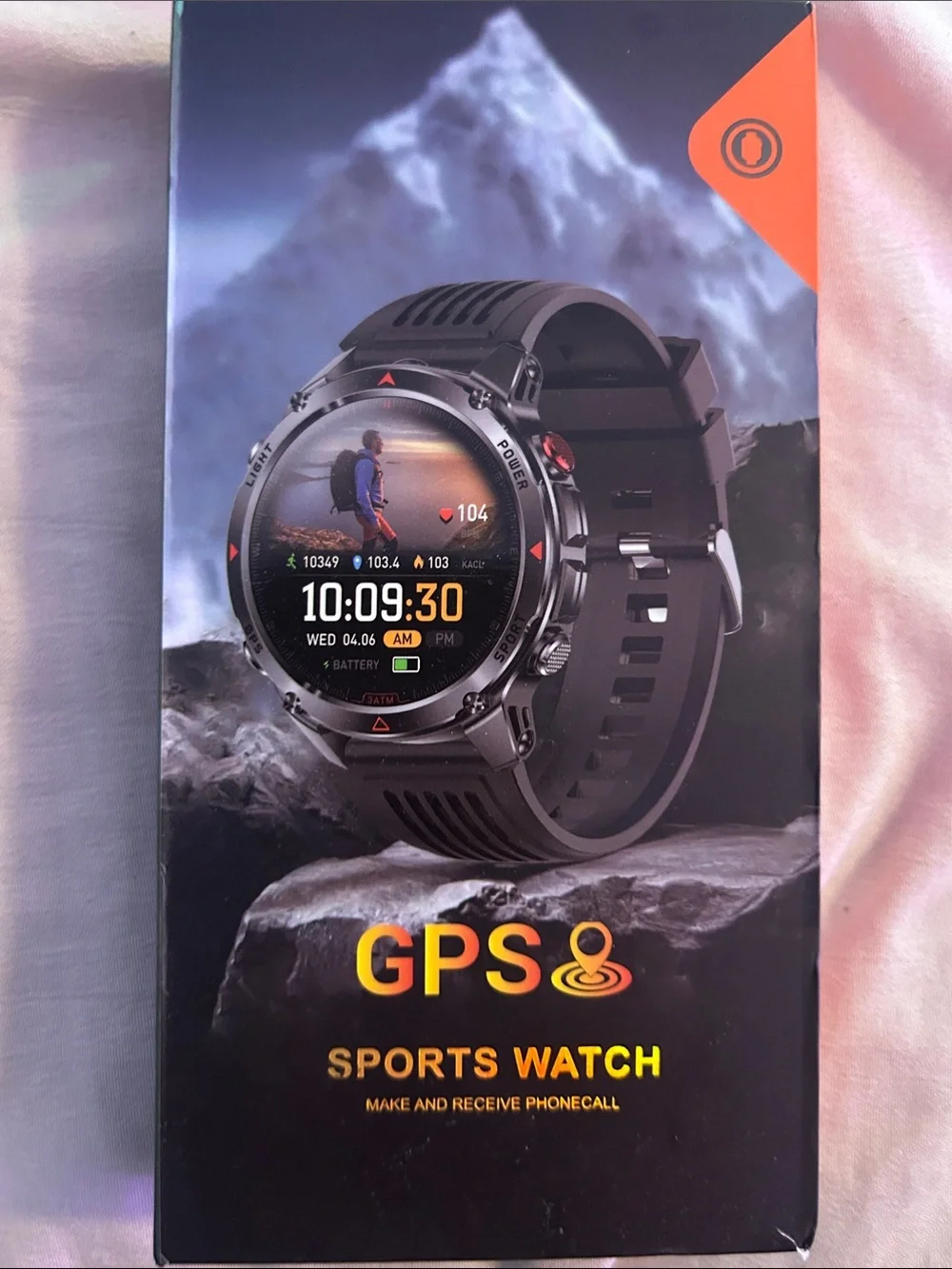 GPS Sports Smartwatch - Black Silicone Strap